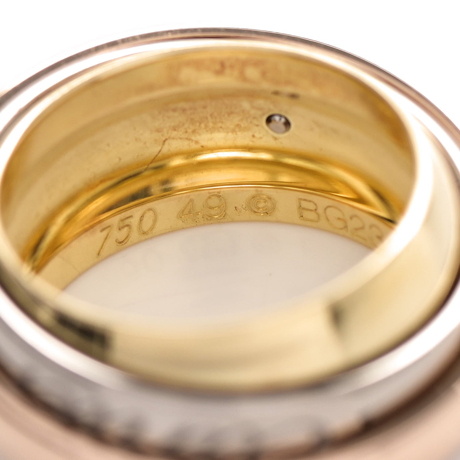Cartier 18K Pink Yellow White Gold Trinity Spinner Band Ring 49 4.75 4 of 5