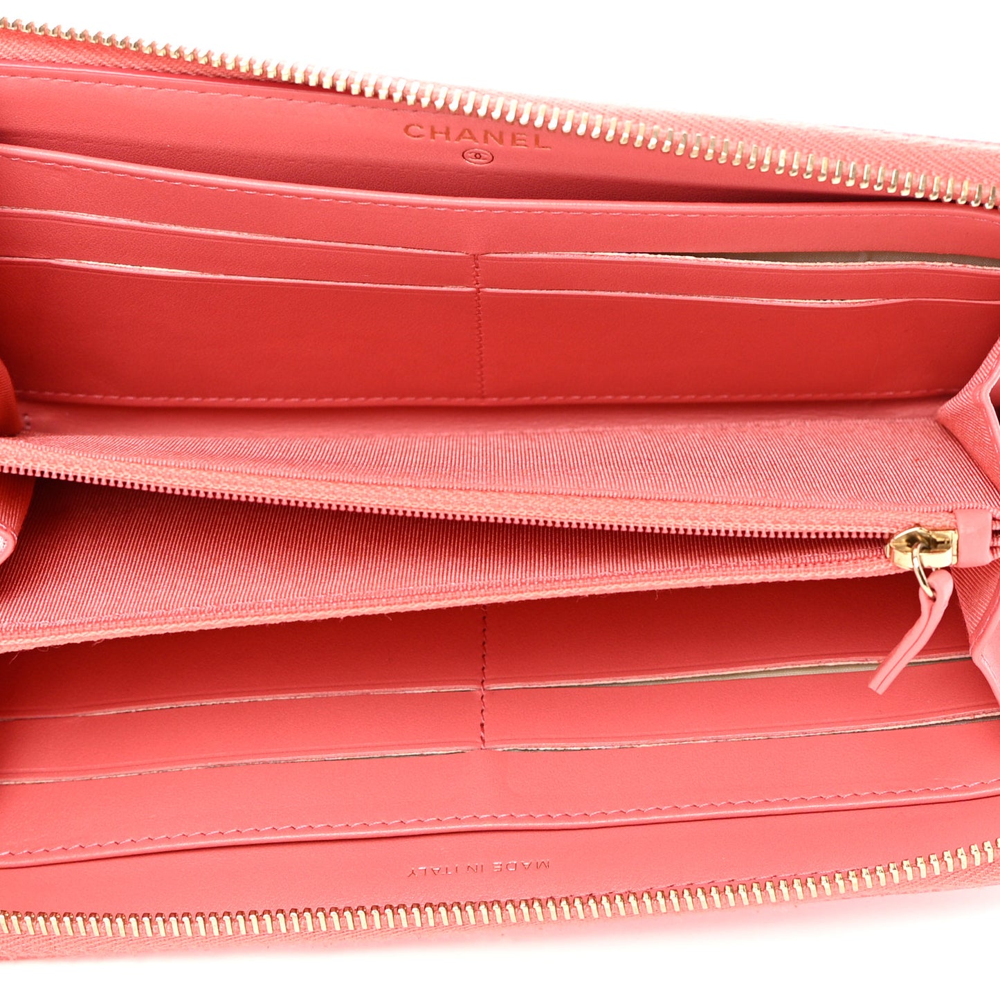 Caviar Quilted Large Gusset Zip Around Wallet Pink