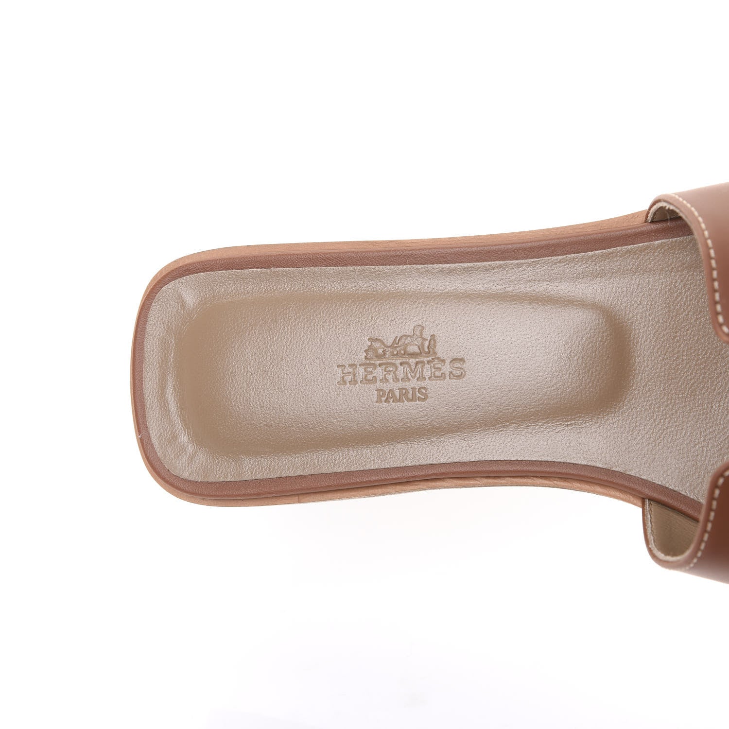 Hermes Box Calfskin Oran Sandals 38 Gold 7 of 9