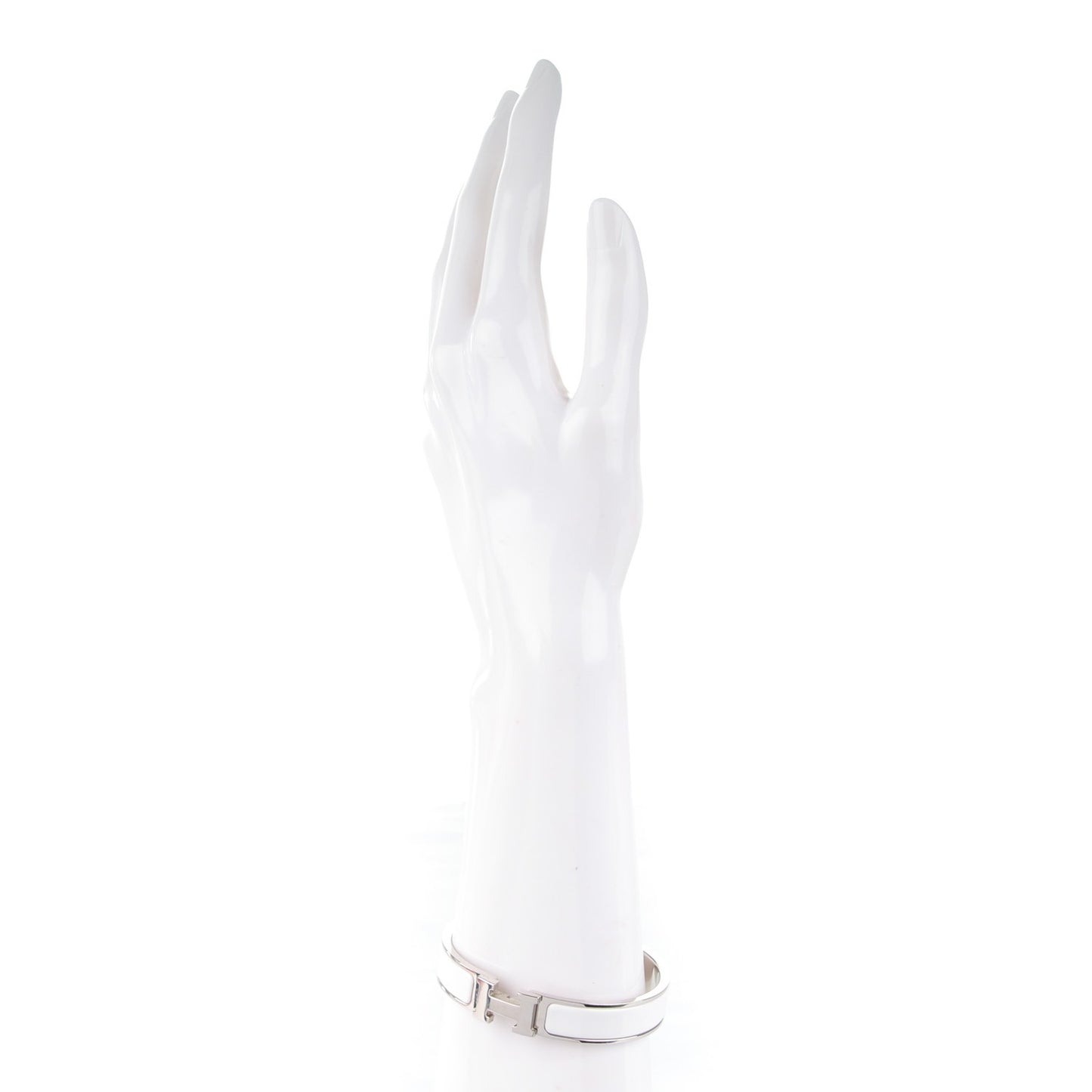Enamel Narrow Clic Clac H Bracelet PM White