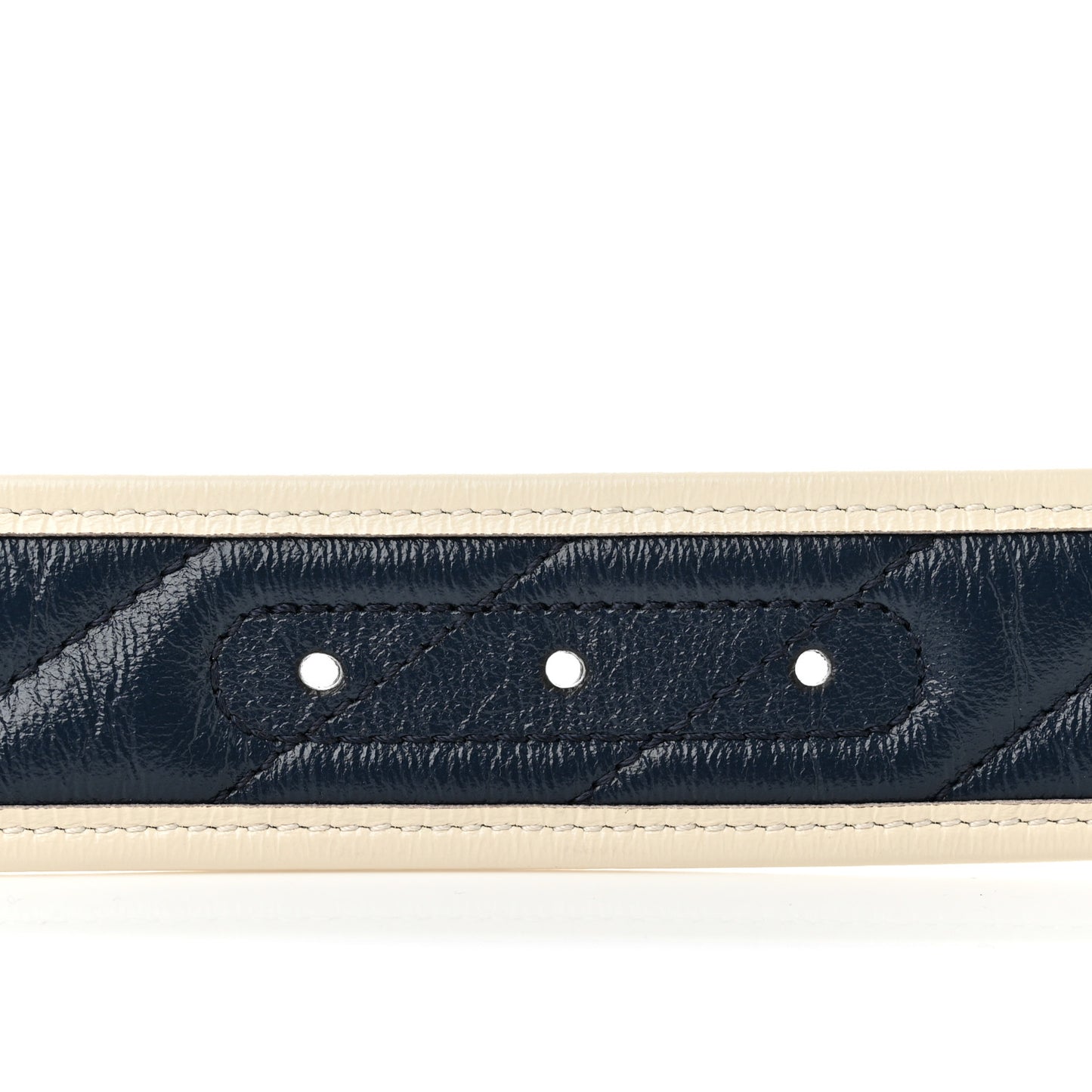 Azalea Calfskin Matelasse Diagonal Nickel Torchon Double G 40mm Belt 80 32 Blue Agata Mystic White