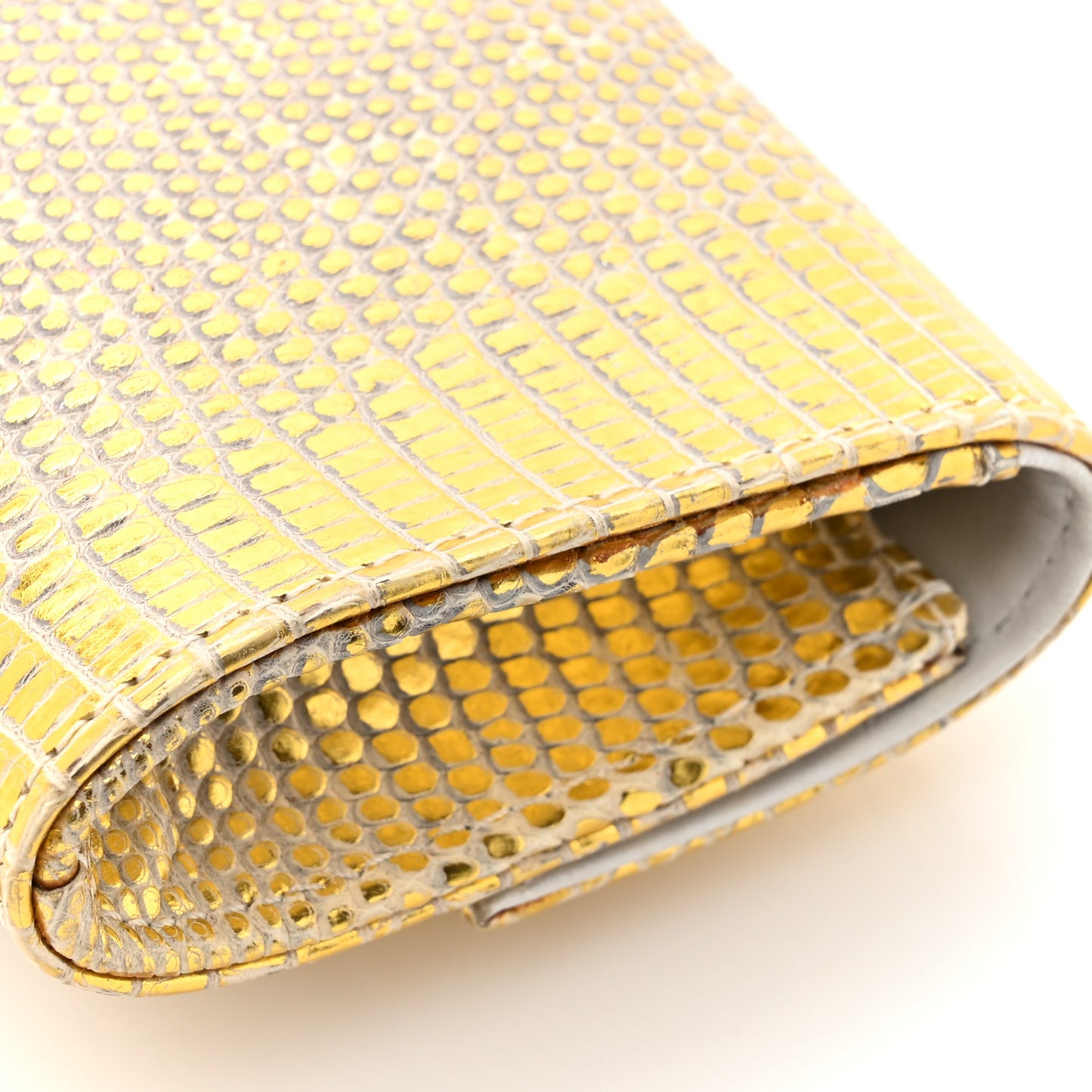 Lizard Pearl Evening Clutch Beige