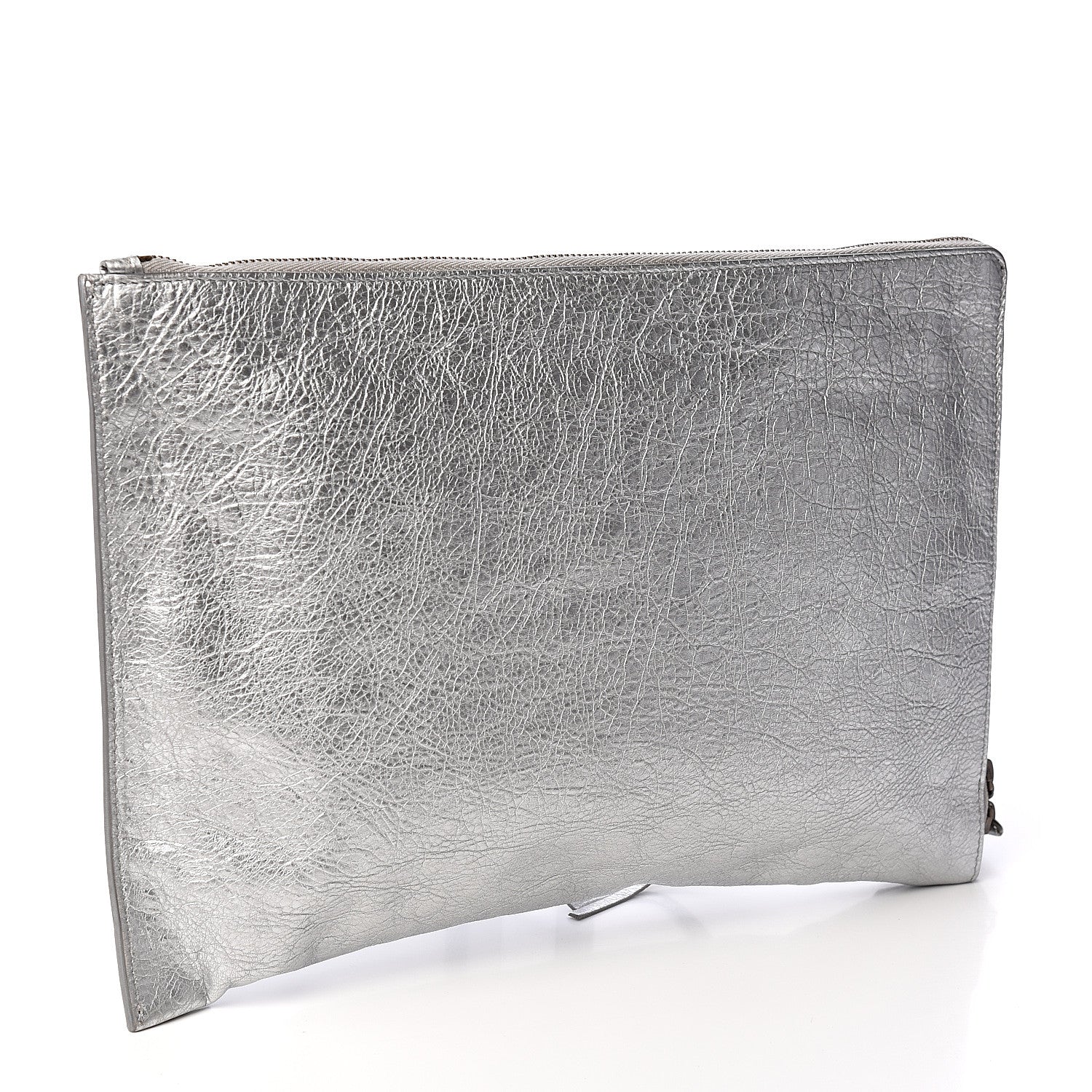 Balenciaga Agneau Classic Hardware Small Pouch Gris Aluminum 2 of 11