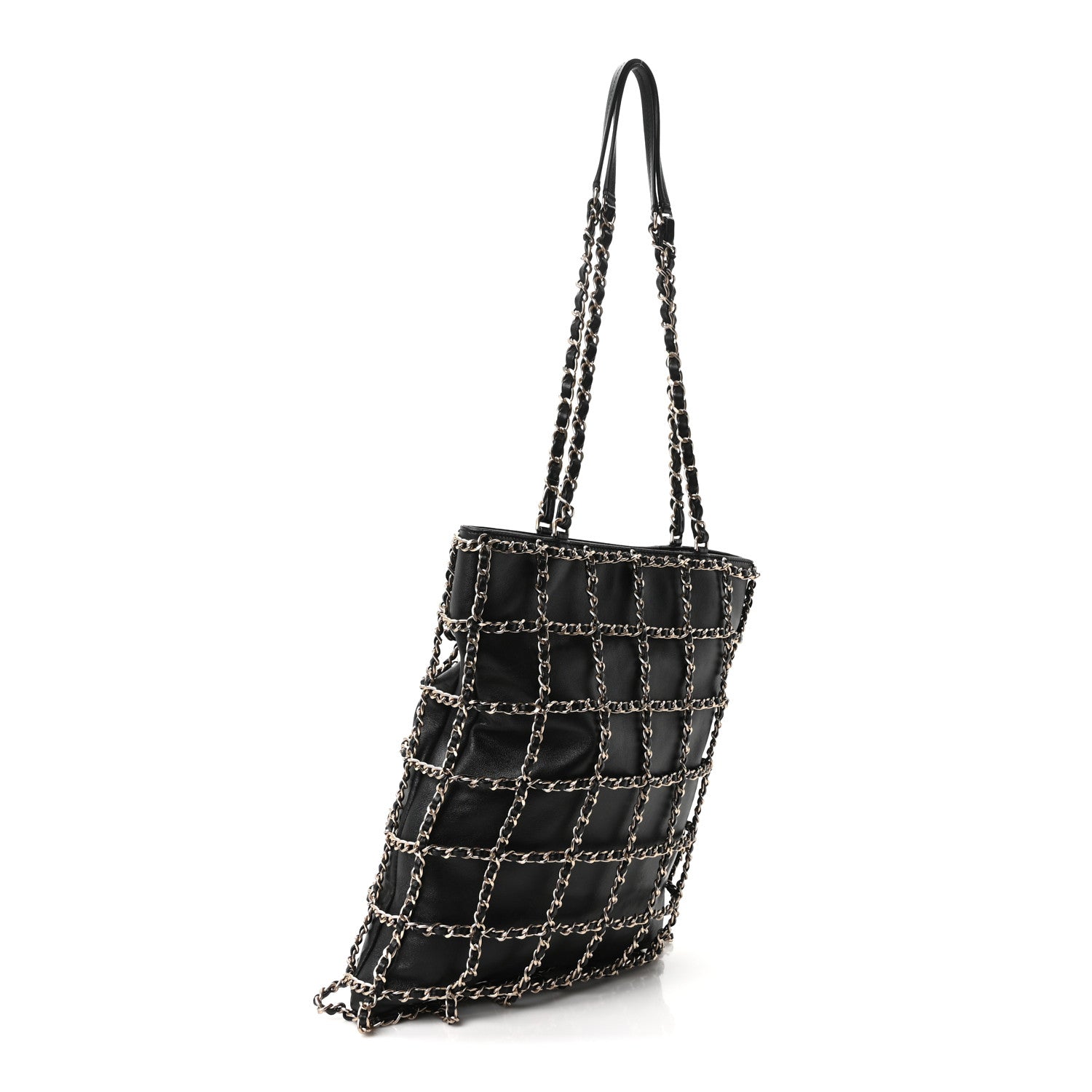 Chanel Lambskin Large Shopping Chain Tote Black 2 of 9