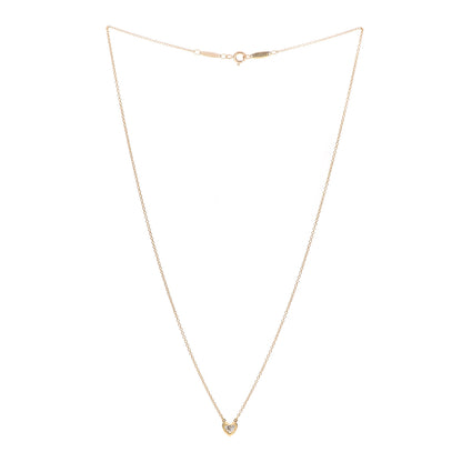 Tiffany 18K Yellow Gold Diamond .17ct Elsa Peretti Diamonds by the Yard Heart Pendant Necklace 3 of 8
