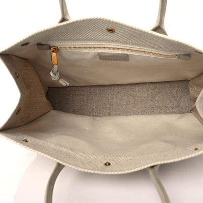 Saint Laurent Linen Calfskin Small Rive Gauche Tote Beige Sea Salt 14 of 17