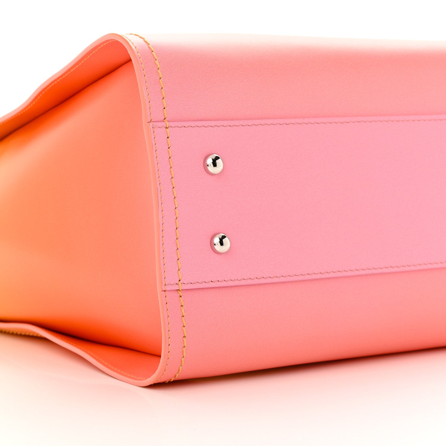 Chanel Shaded Calfskin Small Deauville Tote Orange Coral Pink 10 of 12