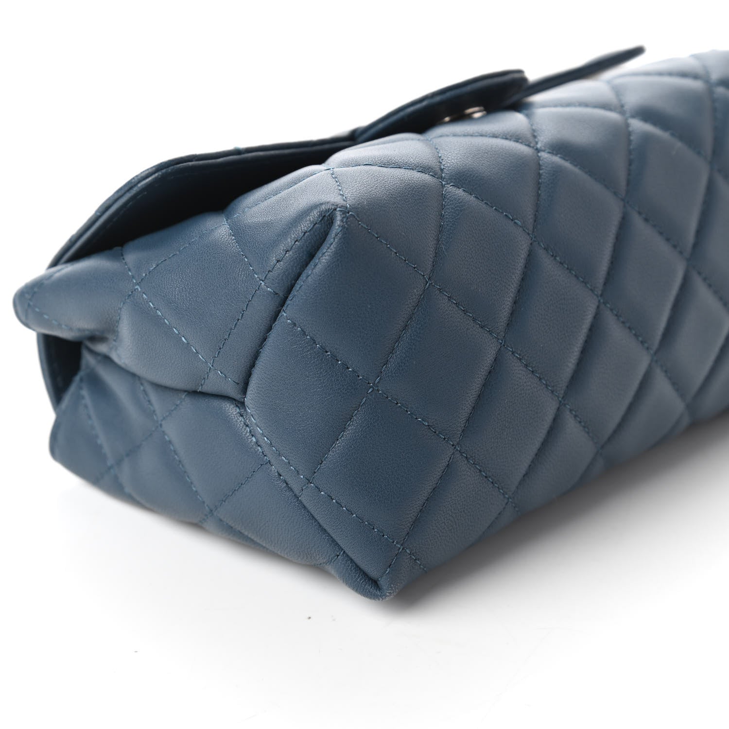 Chanel Lambskin Quilted Flap Cosmetic Case Blue 6 of 11