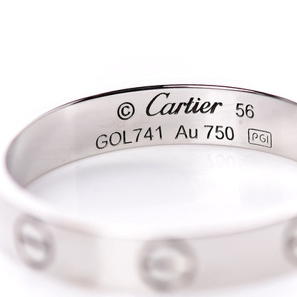 Cartier 18K White Gold 3.5mm LOVE Wedding Band Ring 56 7.75 4 of 5