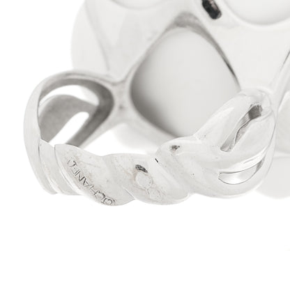 Chanel 18K White Gold White Ceramic Camelia Ring 54 7 5 of 5