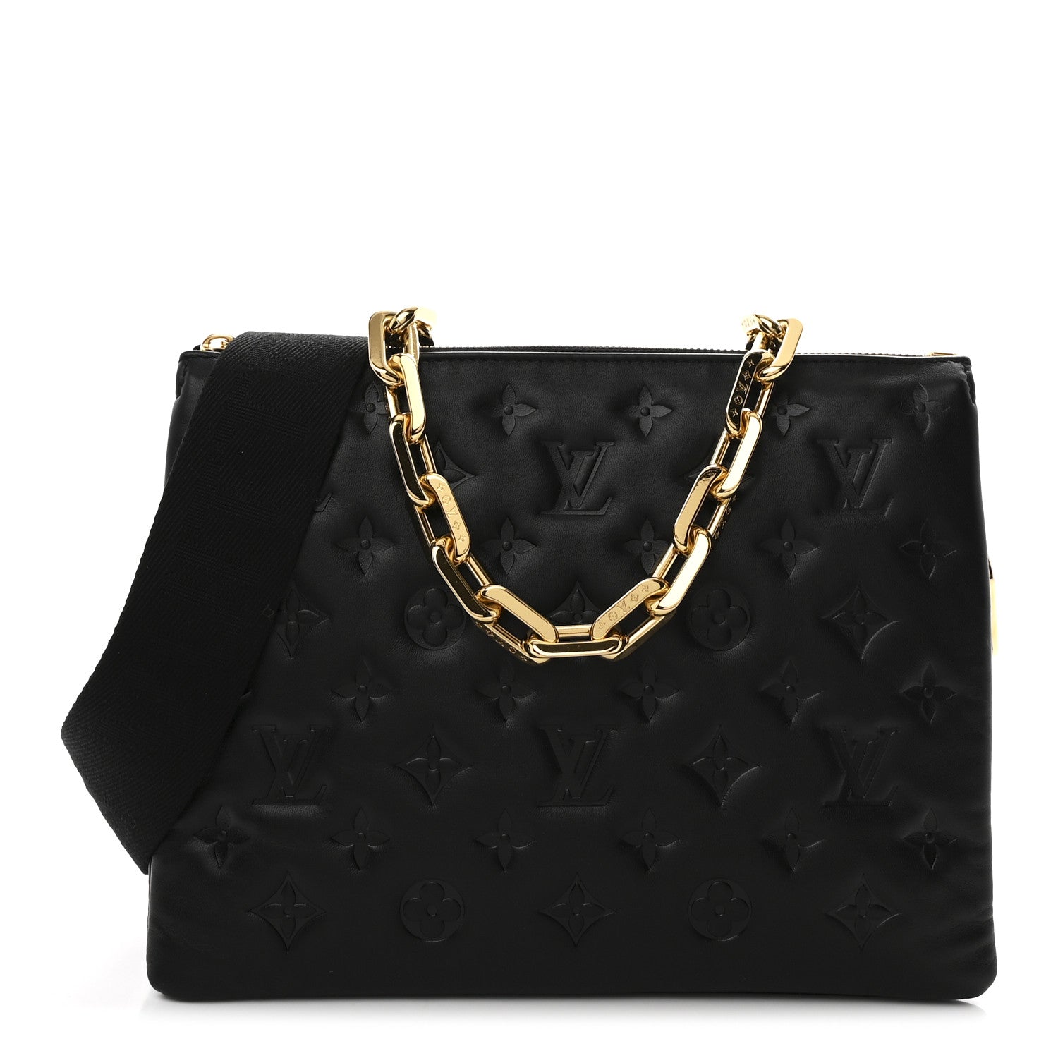 Louis Vuitton Lambskin Embossed Monogram Coussin PM Black 1 of 11