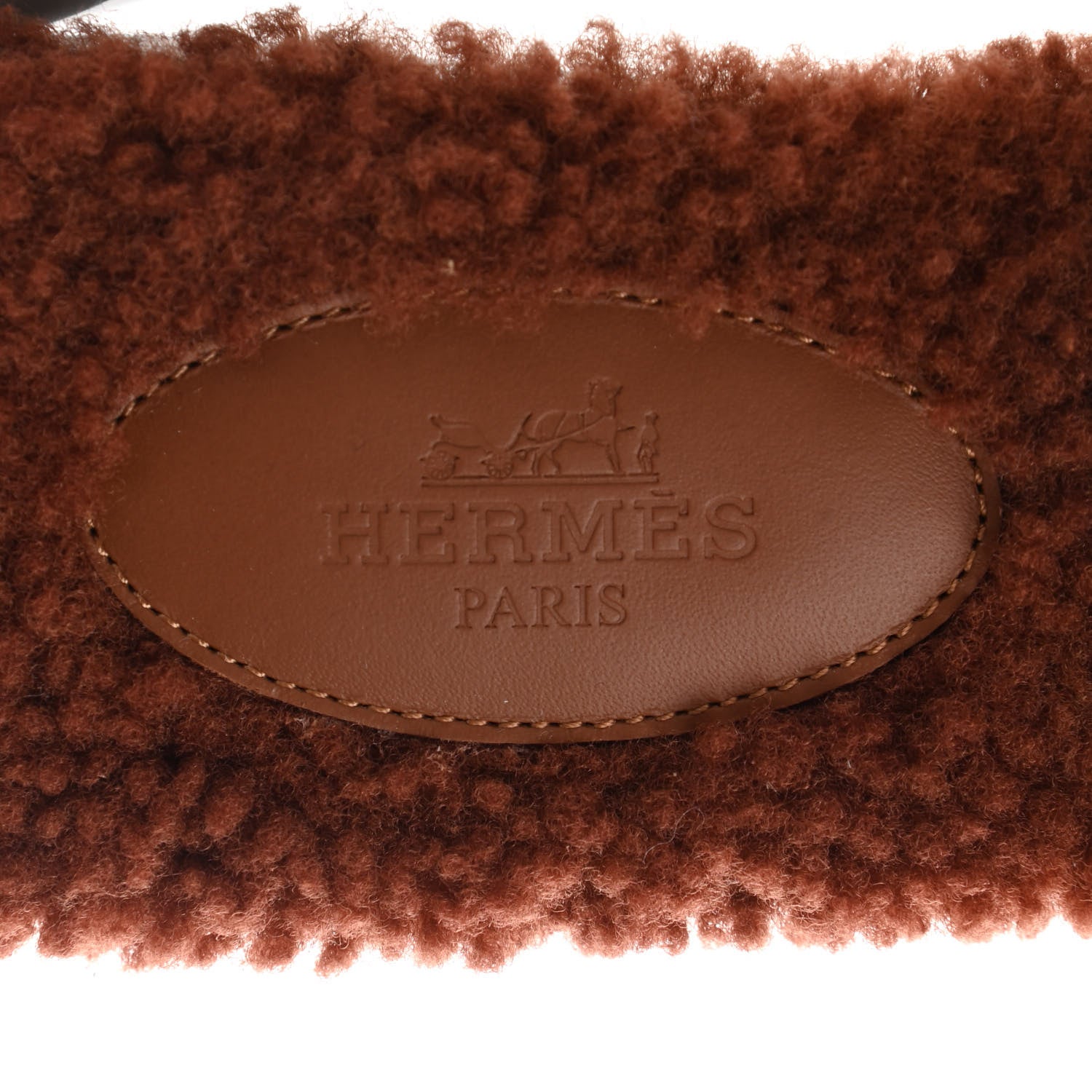 Hermes Woolskin Oran Sandals 35.5 Cognac 7 of 8