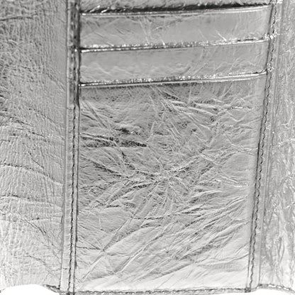 Christian Dior Metallic Calfskin Cannage Diorama Elancee Wallet Silver 10 of 12
