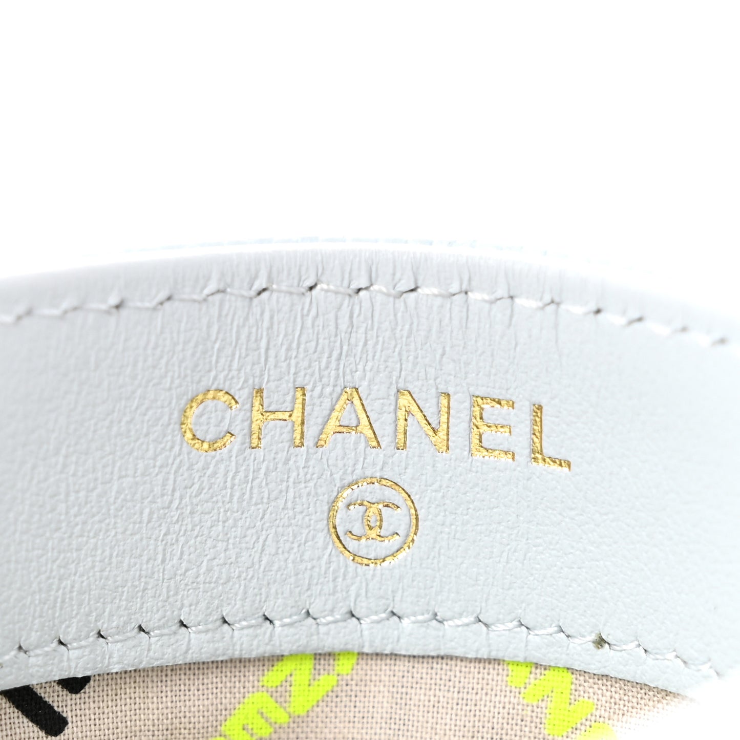 Caviar Quilted CC Logo Card Holder Light Blue