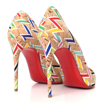 Christian Louboutin Cork Chevron Pigalle Follie 100 Pumps 38 Multicolor 4 of 8