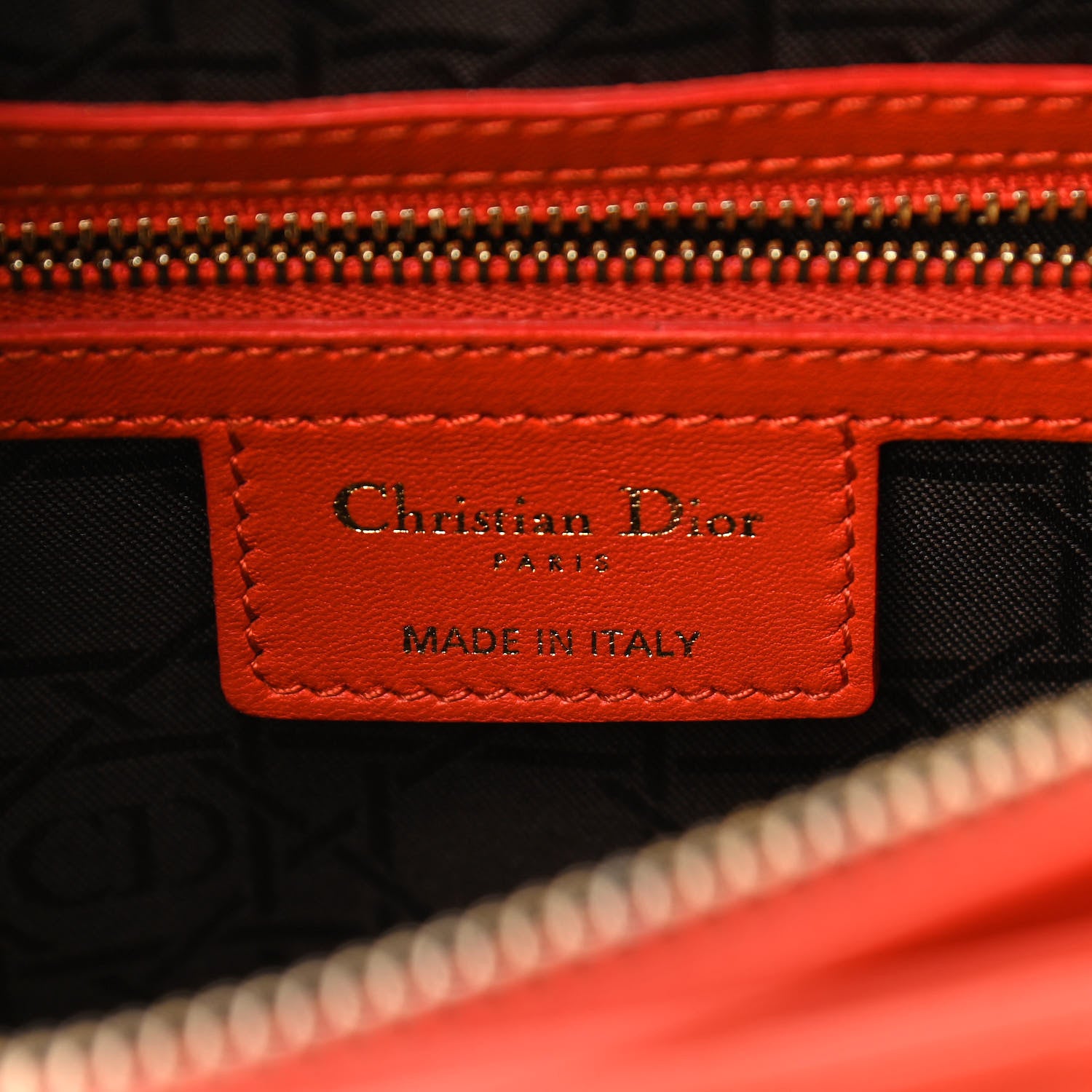 Christian Dior Lambskin Cannage Large Lady Dior Orange 6 of 11