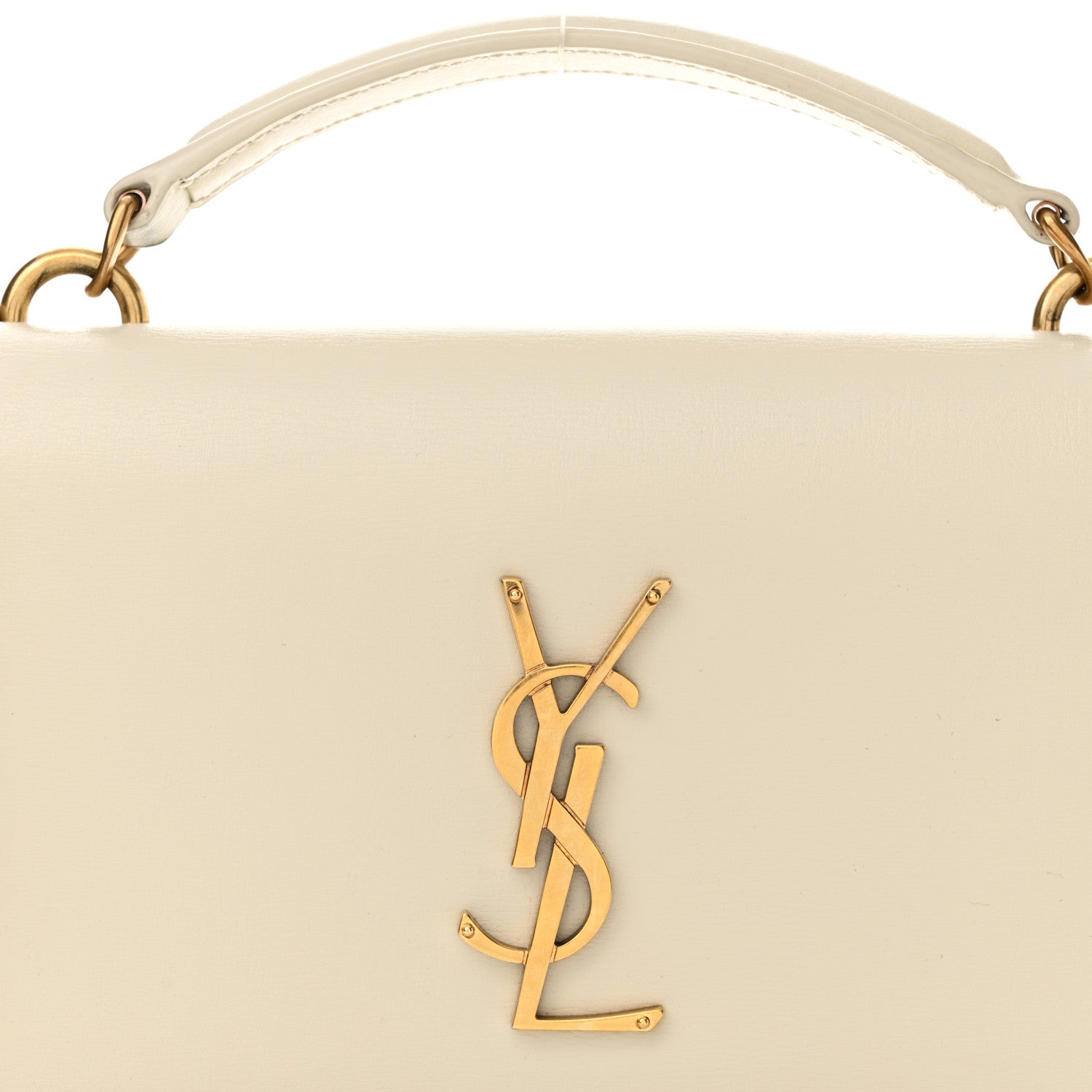 Saint Laurent Calfskin Monogram Sunset Chain Wallet Blanc Vintage 8 of 13