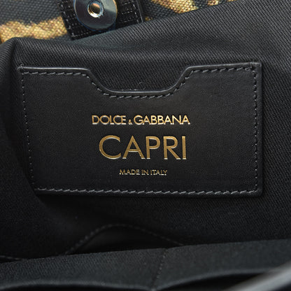 Dolce & Gabbana Leopard Print Graffiti Printed Iguana Amore Tote Black Multicolor 6 of 9