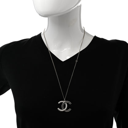 Chanel Baguette Crystal Large CC Necklace Silver Black 2 of 7