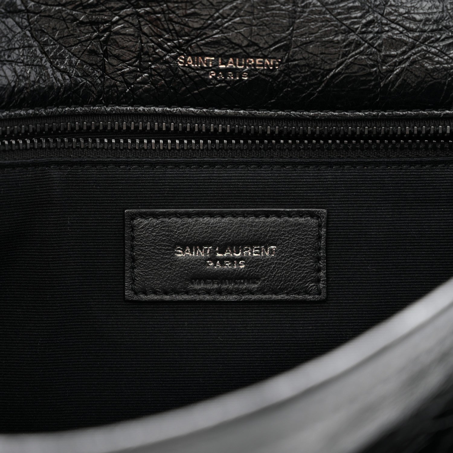 Saint Laurent Crinkled Calfskin Matelasse Monogram Medium Niki Chain Satchel Black 6 of 10