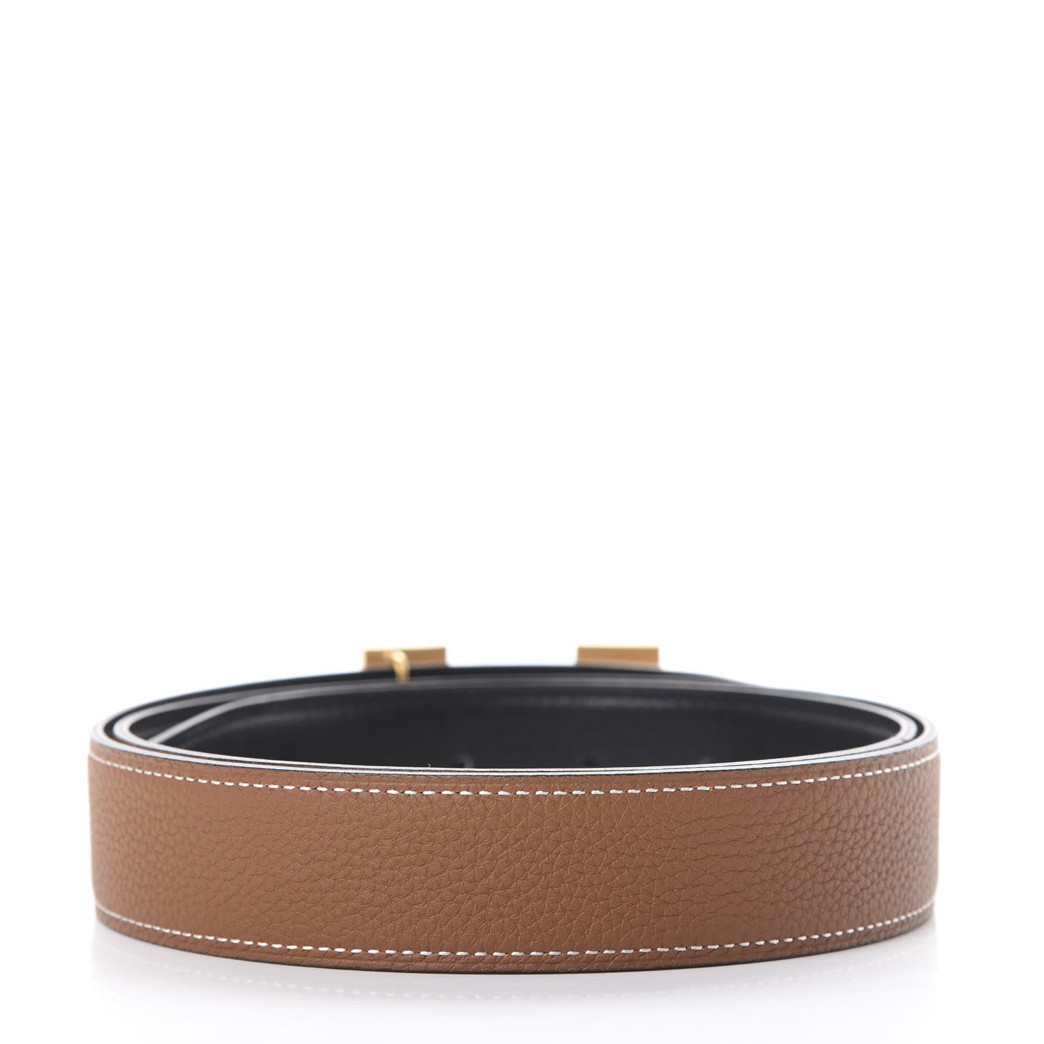 Hermes Box Togo 32mm H Belt 90 Black Gold 2 of 6