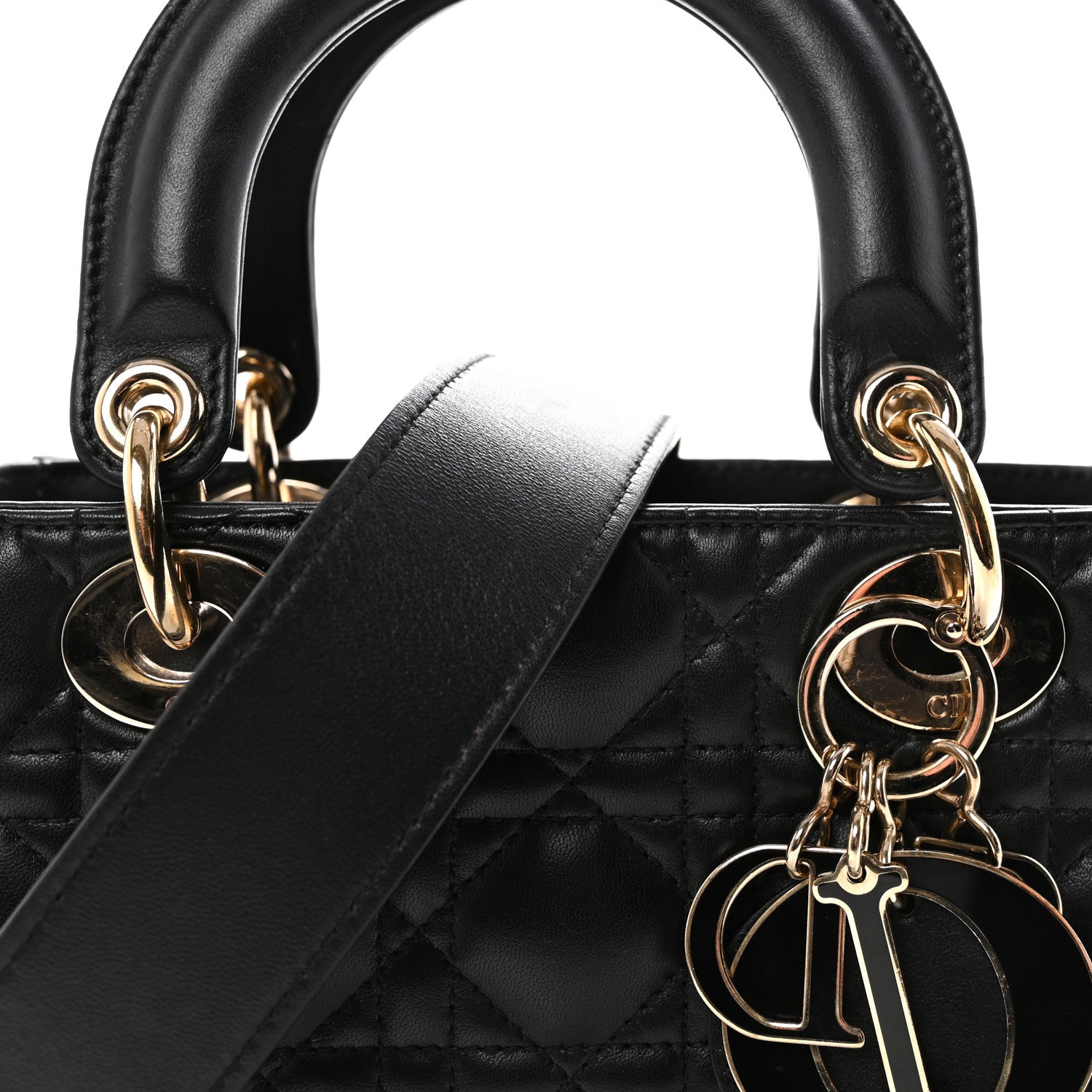 Christian Dior Lambskin Cannage Small My ABCDior Lady Dior Black 7 of 9