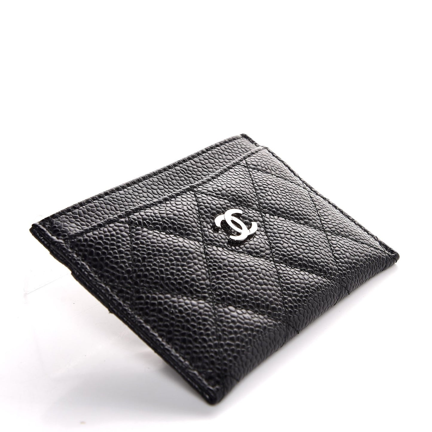 Caviar Quilted Card Holder Black