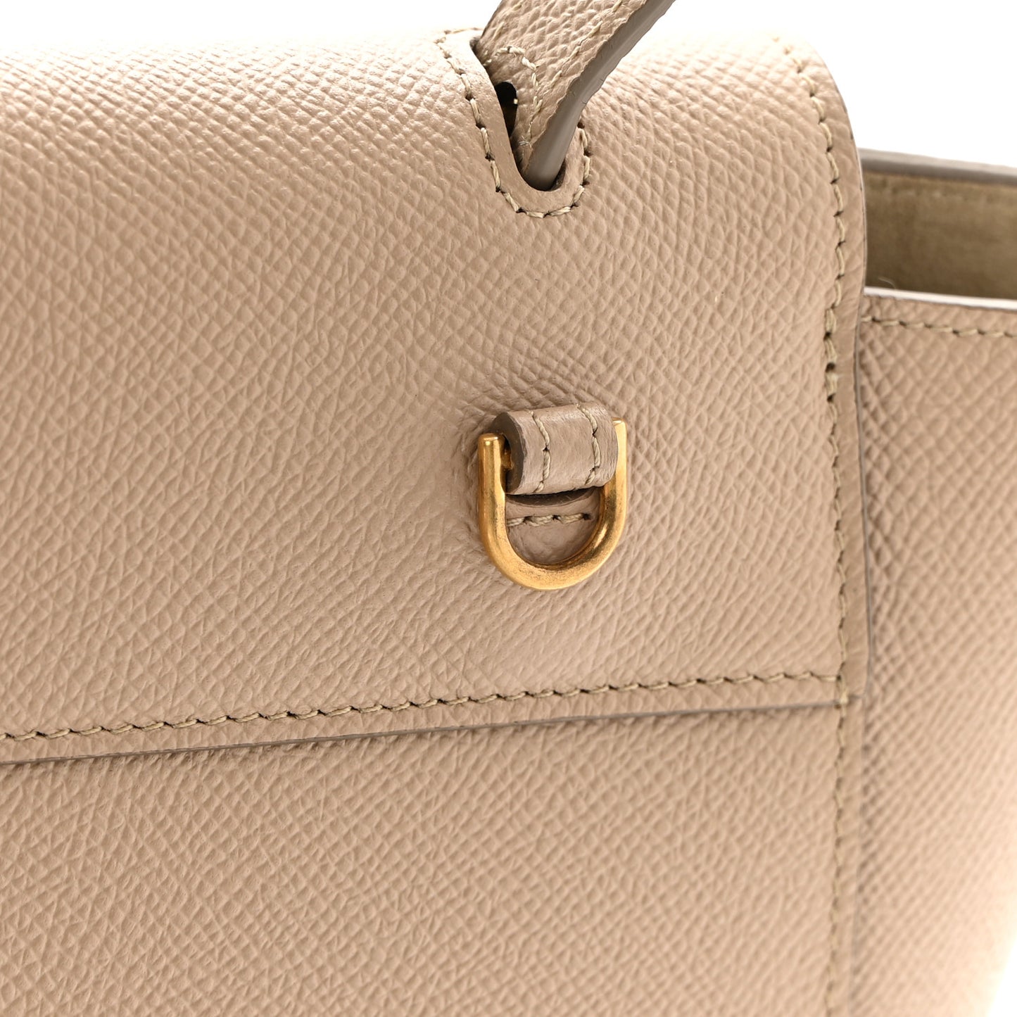 Grained Calfskin Nano Belt Bag Light Taupe