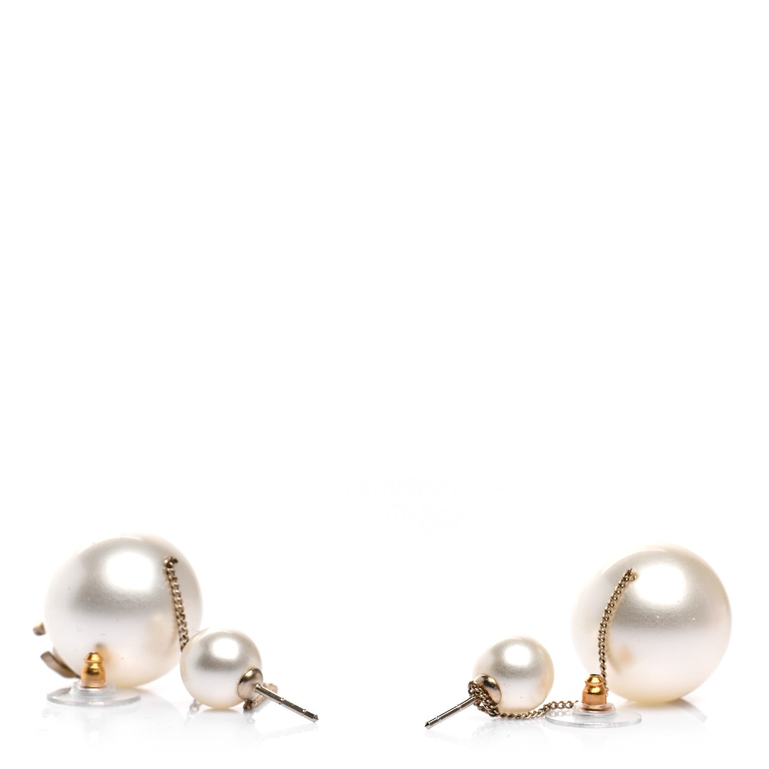 Chanel Pearl CC Chain Drop Earrings Gold 3 of 5
