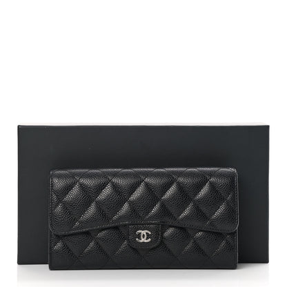 Chanel Caviar Quilted Large Gusset Flap Wallet Black 12 of 12