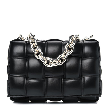 Bottega Veneta Lambskin Maxi Intreccio Padded Chain Cassette Crossbody Bag Black 1 of 5