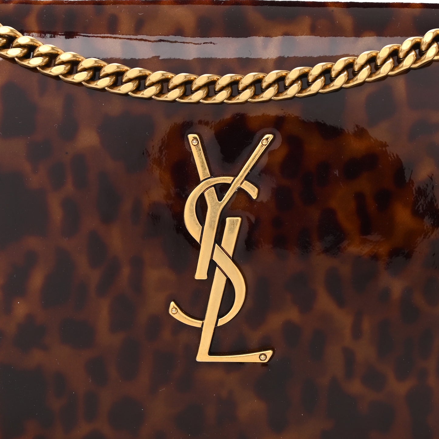 Patent Monogram Chain Wallet Tortoiseshell