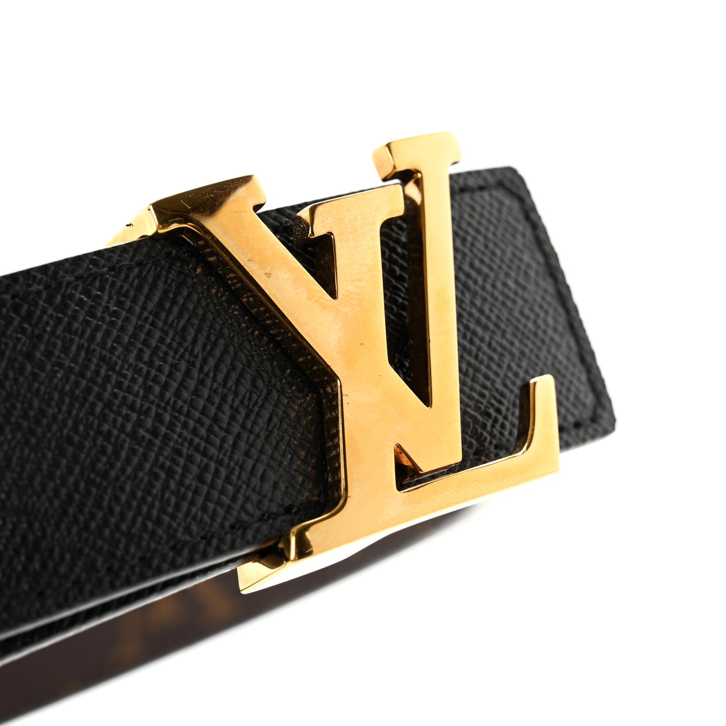 Calfskin Monogram 30mm LV Initiales Reversible Belt 85 34 Black
