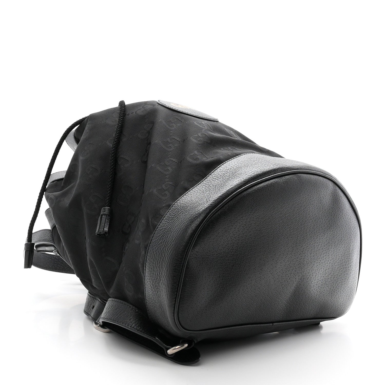 Gucci Econyl Nylon Monogram Off The Grid Drawstring Bucket Backpack Black 4 of 10