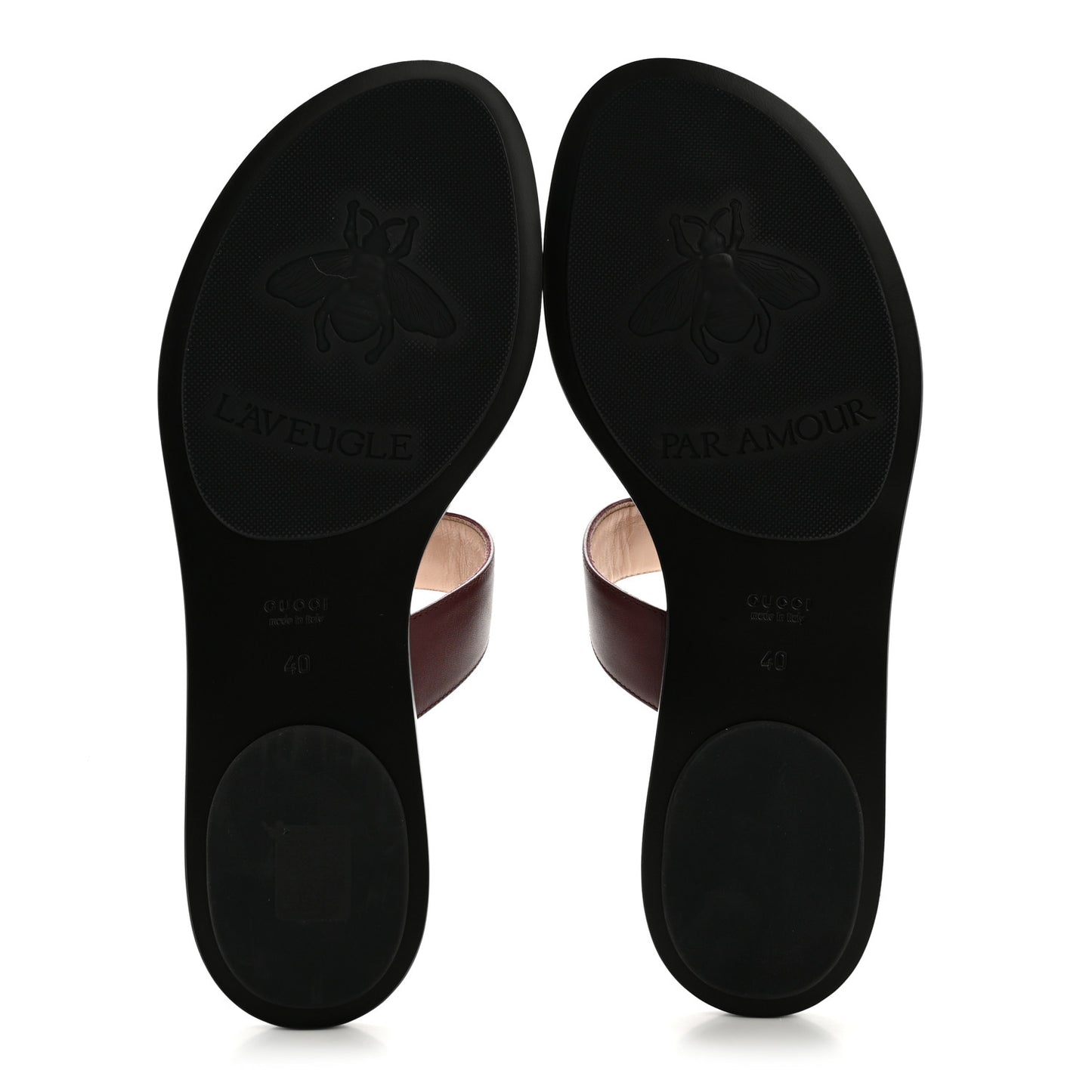 Calfskin GG Marmont Thong Sandals 40 Vintage Bordeaux