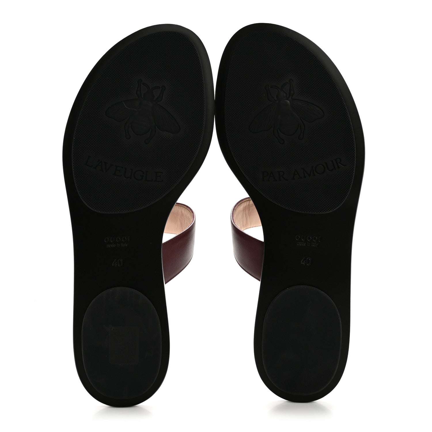 Gucci Calfskin GG Marmont Thong Sandals 40 Vintage Bordeaux 6 of 11