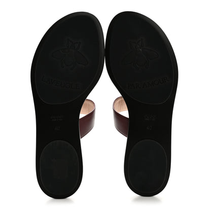 Gucci Calfskin GG Marmont Thong Sandals 40 Vintage Bordeaux 6 of 11