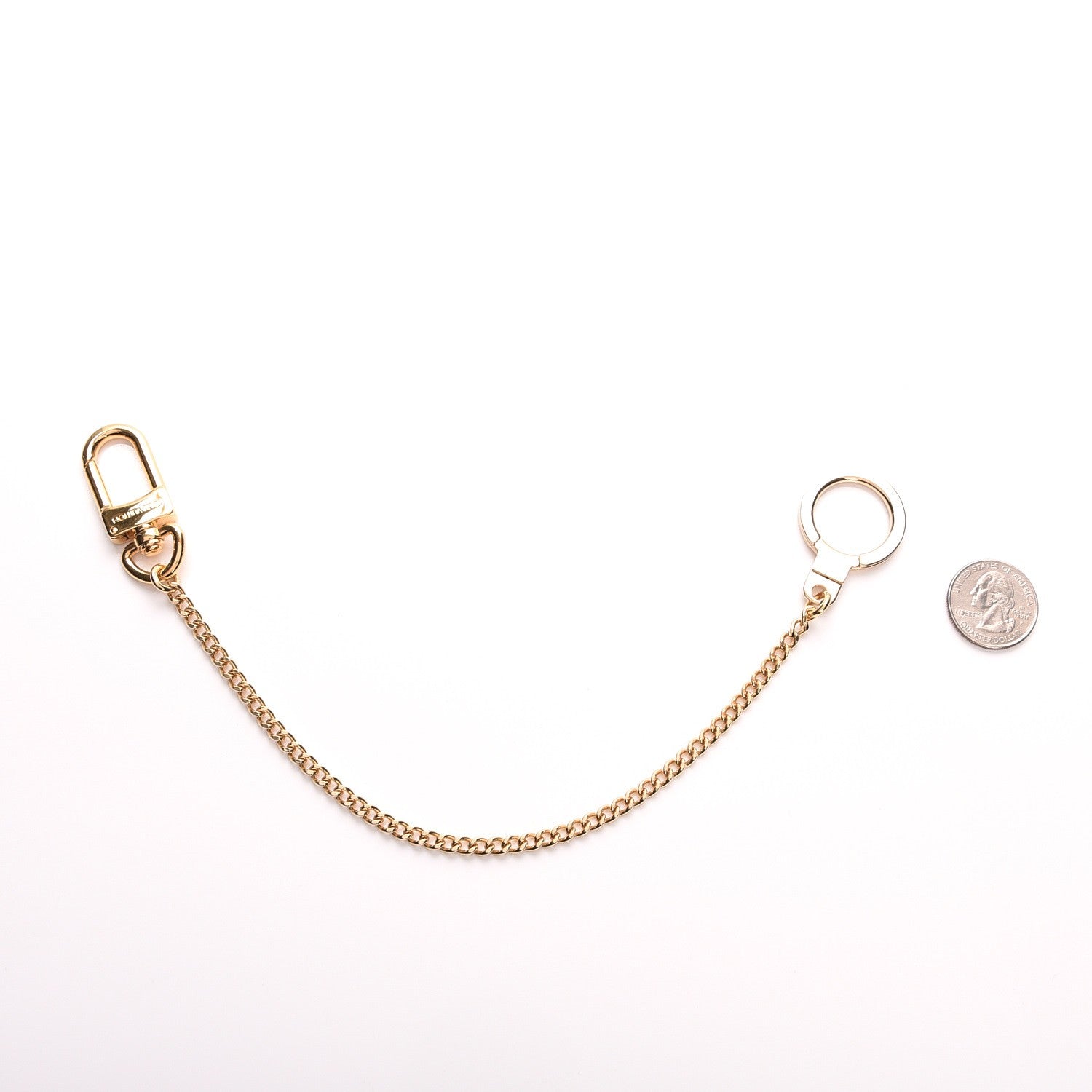 Louis Vuitton Metal Pochette Extender Key Ring Chain Gold 2 of 5