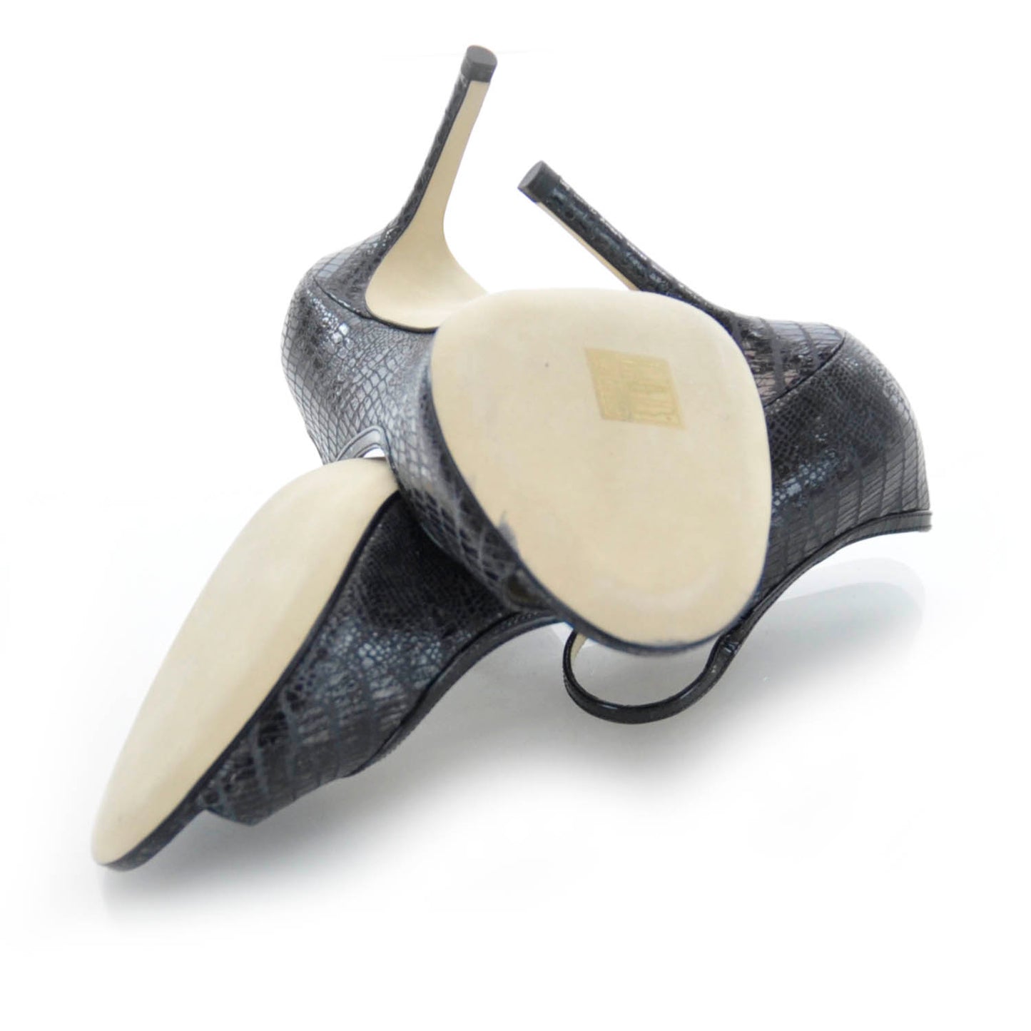 Lizard Embossed Patent Taylor Heels Anthracite 37