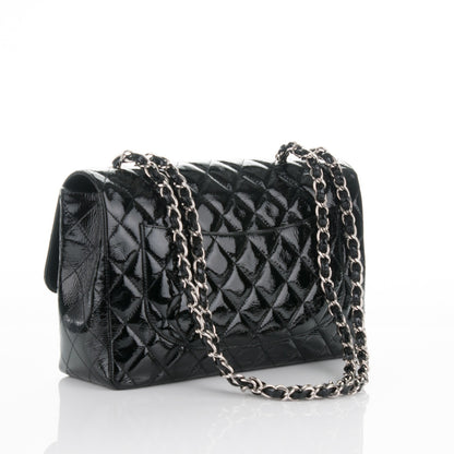 Chanel Distressed Patent Quilted Jumbo Single Flap Black 3 of 7