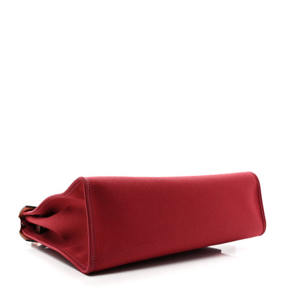 Hermes Vache Hunter Toile Herbag Zip 31 PM Rouge Grenat Rouge H 5 of 14