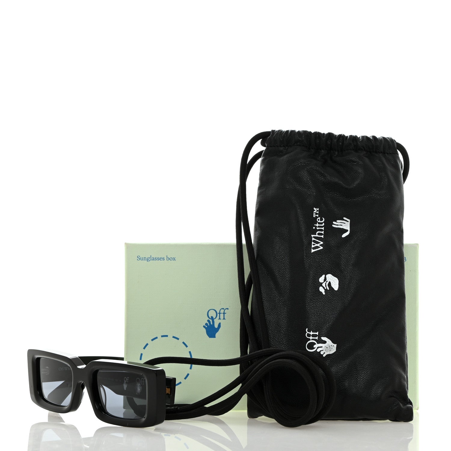 Off-White Acetate Arthur Square Sunglasses OW40004U Black 8 of 8