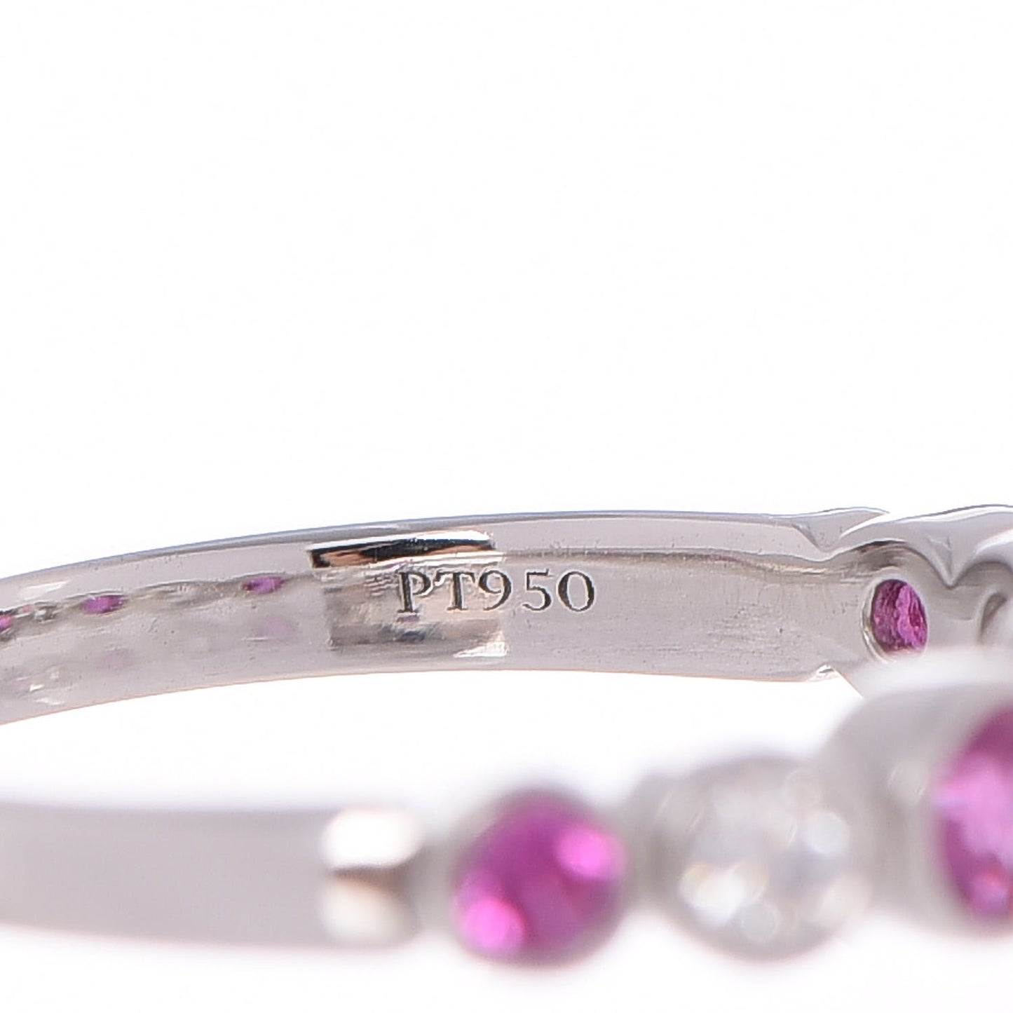 Platinum Diamond Pink Sapphire Jazz Ring 50 5.25