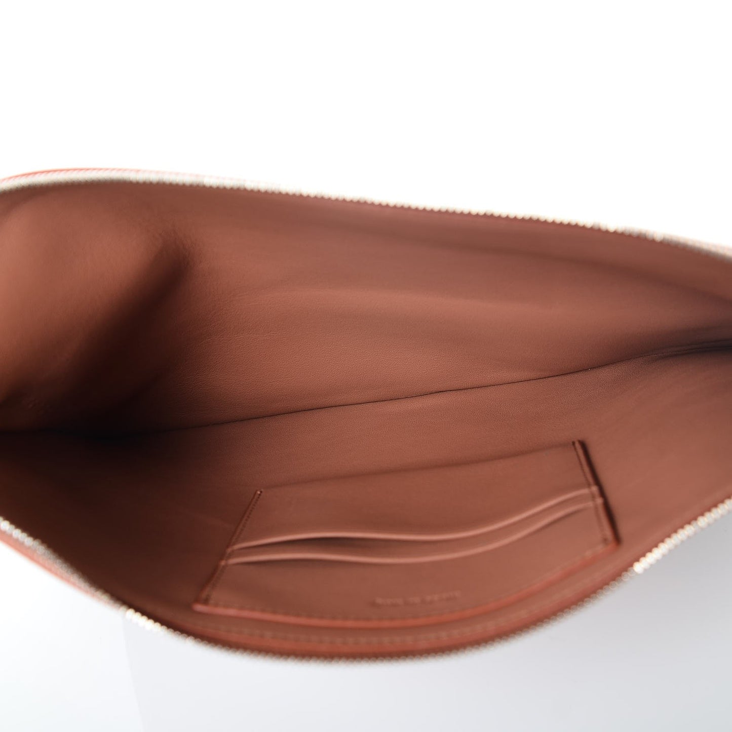 Lambskin Bi-Color Solo Clutch Pouch Terracotta Navy
