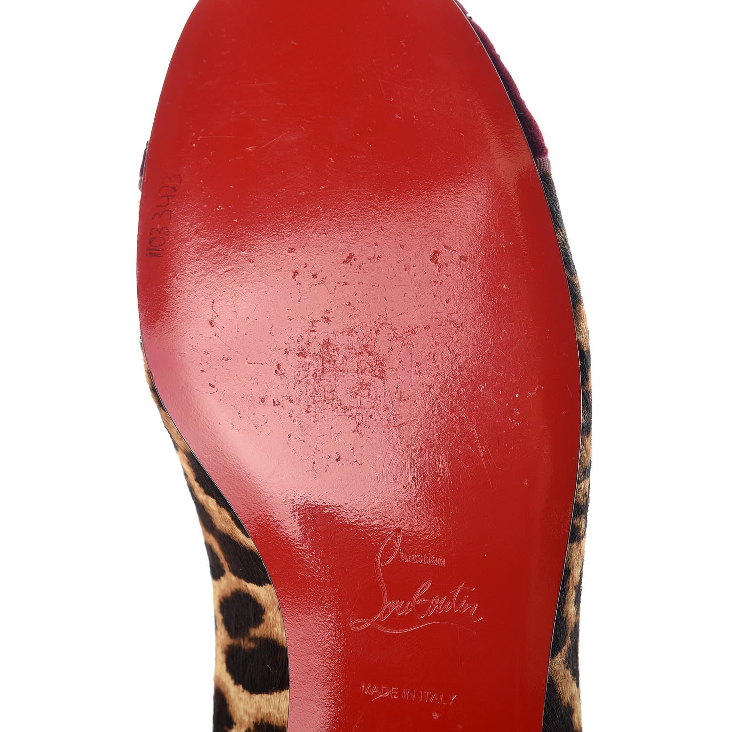 Christian Louboutin Leopard Print Calf Hair Cap Toe I Love My Loubies Loafers 38.5 Red 9 of 10