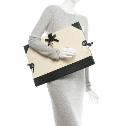 Chanel Caviar Stitched Bowtie Drawing Portfolio Dark White Black 2 of 6