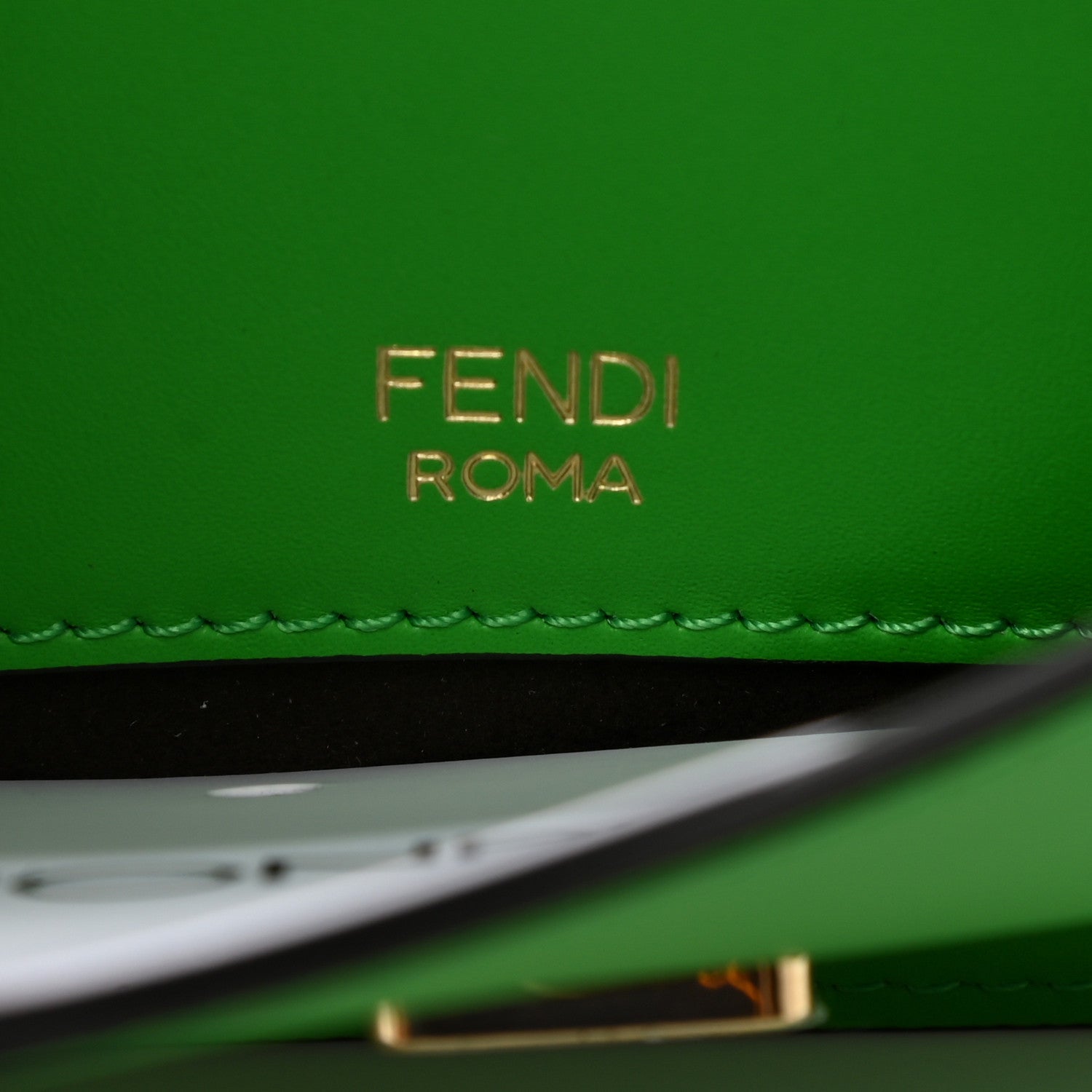 Fendi Vitello King Mini Flat Baguette Tomatillo 6 of 12