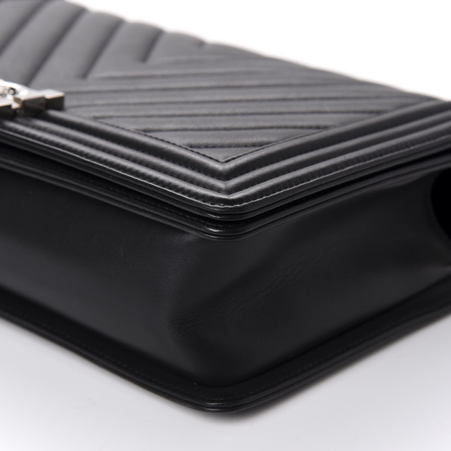 Chanel Lambskin Chevron Quilted New Medium Boy Flap Black 7 of 10