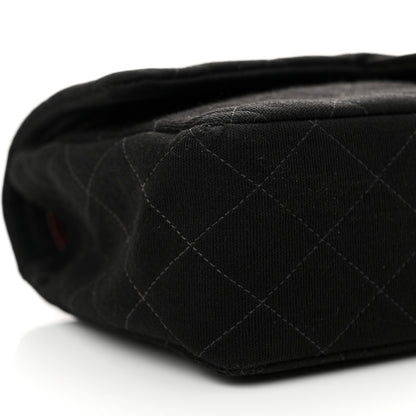 Chanel Jersey Quilted Medium Double Flap Black 9 of 23