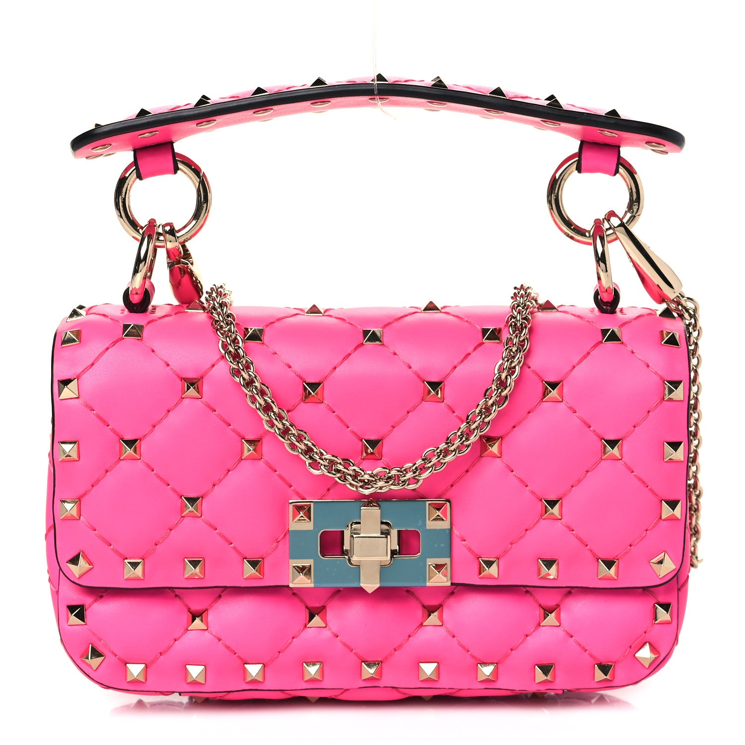 Valentino Garavani Calfskin Mini Rockstud Spike Shoulder Bag Azalea 1 of 8